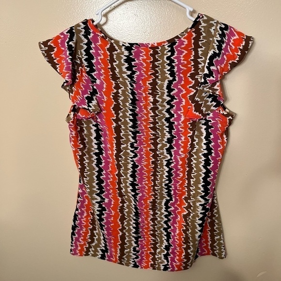 Trina Turk Fiesta Palma 100% Silk Multi Color Shirt Sz P (XS) NWOT - Picture 2 of 6